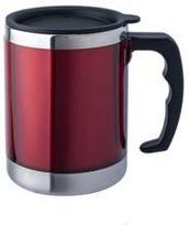 raudoni puodeliai - Termo puodelis BasicNature Stainless Steel Beaker MUG, 0.42L, raudonas - 1 nuotrauka