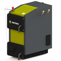 Kieto kuro katilas Antara K-30 K, 30 kW, durelių vyriai kairėje