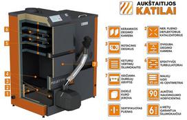 katilo degiklis - Granulinis katilas PELLET UNI 12 kW  su rotac. 12 kW degikliu, sraigtu, 320 l met. bunkeriu - 1 nuotrauka