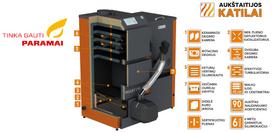 Granulinis katilas PELLET UNI 20 kW su rotac. 20 kW degikliu, sraigtu, 260 l met. bunkeriu