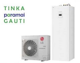 ŠILUMOS SIURBLYS ORAS-VANDUO LG THERMA V, SPLIT IWT, 5.5 KW Ø1 SU INTEGRUOTU 200 L VANDENS ŠILDYTUVU