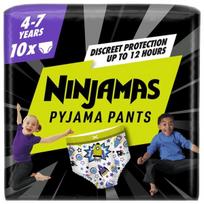 sauskelnes 30 kg - Sauskelnės-kelnaitės Pampers Ninjamas Space, 7 dydis, 10 vnt. - 1 nuotrauka
