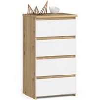 komoda akord - Komoda Akord CL4, ąžuolo/balta, 40 cm x 35 cm x 74 cm - 1 nuotrauka