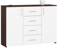 komodos dureles - Komoda Akord K45, ruda/balta, 35 cm x 110 cm x 80 cm - 1 nuotrauka