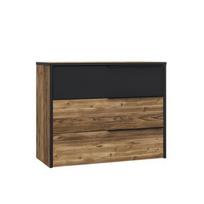 Komoda Domoletti Jabim JBMK211-M215, juoda/medžio, 99.8 cm x 41.5 cm x 79.9 cm
