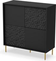 komoda 100 - Komoda Bullet KM-2, aukso/juoda, 100 cm x 41 cm x 105 cm - 1 nuotrauka