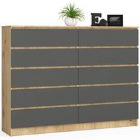 komoda akord - Komoda Akord K160, ąžuolo/pilka, 40 cm x 160 cm x 121 cm - 2 nuotrauka