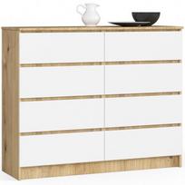 komoda 120 - Komoda Akord K120 8SZ CLP, ąžuolo/balta, 40 cm x 120 cm x 99 cm - 2 nuotrauka