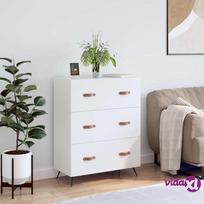 vidaXL Komoda su stalčiais, balta, 69,5x34x90cm, apdirbta mediena