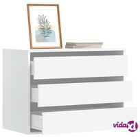 vidaXL Kampinė komoda su stalčiais, balta, 80x41x58cm, mediena