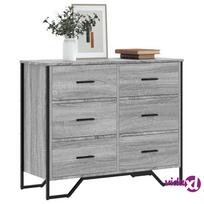 vidaXL Komoda su stalčiais, pilka ąžuolo, 91x35,5x74,5cm, mediena