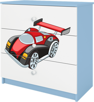 Mėlyna Komoda babydreams sportinis automobilis