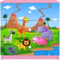Rožinė Komoda babydreams safari