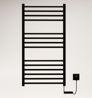 Elektrinis, juodas rankšluosčių džiovintuvas-gyvatukas Nemo Lux Krona 14, 100x53 cm