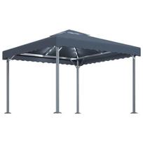 lauko pavesine su led - vidaXL Pavėsinė su lemputėmis LED, antracito, 300x300cm - 1 nuotrauka