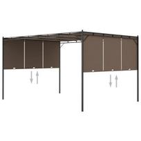 sodo uzuolaidos - Sodo pavėsinė su šonine užuolaida, 4x3x2,25 m, ruda - 1 nuotrauka