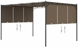 sodo uzuolaidos - Sodo pavėsinė su šonine užuolaida, 4x3x2,25 m, ruda - 2 nuotrauka