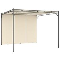 Sodo pavėsinė su šonine užuolaida, 3x3x2.25 m, smėlio spalvos