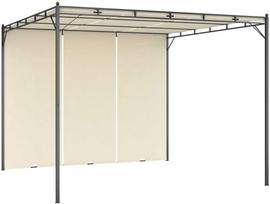 sodo uzuolaidos - Sodo pavėsinė su šonine užuolaida, 3x3x2.25 m, smėlio spalvos - 2 nuotrauka