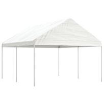 pavesine su stogu - Pavėsinė vidaXL, 4,46x4,08x3,22 m, balta - 1 nuotrauka