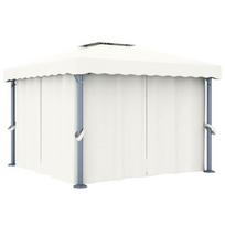 Pavėsinė su užuolaidomis pop-up, kreminė balta, 3x3m