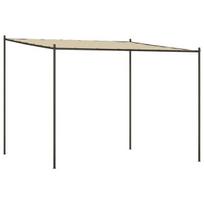 vidaXL Pavėsinė, smėlio spalvos, 3x3m, audinys ir plienas, 180g/m²