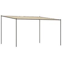 vidaXL Pavėsinė, smėlio spalvos, 4x4m, audinys ir plienas, 180g/m²