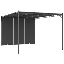 Sodo pavėsinė su šonine užuolaida, 4x3x2.25 m, juoda