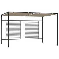 Pavėsinė su įtraukiamu stogu, taupe spalvos, 3x4x2,3m, 180g/m²