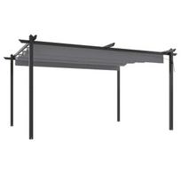 Sodo pavėsinė su įtraukiamu stogu, antracito spalvos, 4x3m