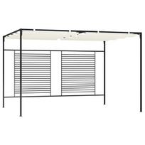 Pavėsinė su įtraukiamu stogu, kreminė, 3x4x2,3m, 180g/m²