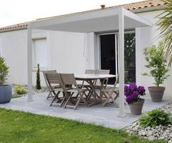 Pavėsinė Pergola Premium Wall 3x3 Baltas, montuojama prie sienos
