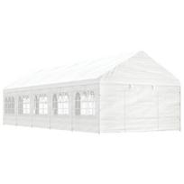 Pavėsinė su stogu, balta, 11,15x4,08x3,22m, polietilenas