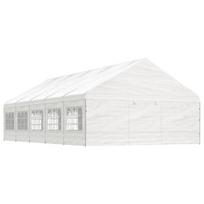 Pavėsinė su stogu, balta, 11,15x5,88x3,75m, polietilenas