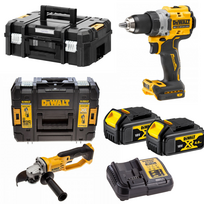 dewalt 18v kampinis - DCD800M2 DeWALT 18V suktuvas-gręžtuvas + DCG412NT DeWALT 18V XR Li-Ion kampinis šlifuoklis (2x4.0 Ah) - 1 nuotrauka