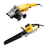 kampinis pjuklas - DWE399 DeWALT 430 mm tuščiavidurių plytų pjūklas + DWE490 230 mm 2000 W kampinis šlifuoklis - 1 nuotrauka