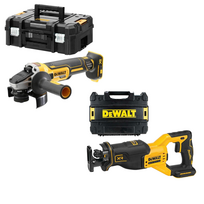 DCS382NT DeWALT 18V tiesinis pjūklas + DCG406NT DeWALT 18V kampinis šlifuoklis