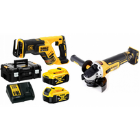DCS367P2 DeWALT 18V tiesinis pjūklas + DCG405N 18V kampinis šlifuoklis