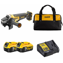 dewalt 18v kampinis - DCG406P2C DeWALT 18V kampinis šlifuoklis (2x5.0 Ah) - 1 nuotrauka