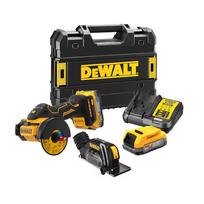 Kampinis šlifuoklis DeWalt DCS438E2T-QW; 18 V; 2x1,7 Ah akum.