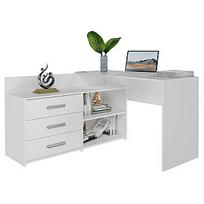 Kampinis rašomasis stalas + komoda DANY 120x50xH76 balta