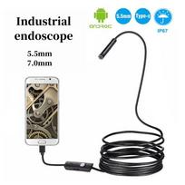 1 vnt. endoskopas 5,5 mm USB Android endoskopo kamera Mini objektyvas 3in1 TYPE-C OTG Micro USB vandeniui atsparus automobilio patikrinimas 0.01
