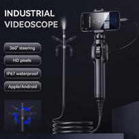 1080P HD automobilių tikrinimo pramoninis endoskopas C tipo 360° dvikryptis besisukantis jungtis IP64 vandeniui atspari kamera su 8 LED IOS Android Universal