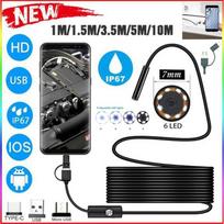 Atnaujinkite 3 in 1 su 6 LED kabeliu vandeniui atspariu tikrinimo veidrodiniu endoskopiniu fotoaparatu HD USB endoskopas 7,0 mm pasirinktinai tinka.