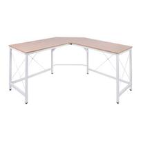 HOMCOM L formos rašomasis stalas Kampinis rašomasis stalas Kampinis rašomasis stalas Darbo stalas MDF Natūralus 150x150x76cm