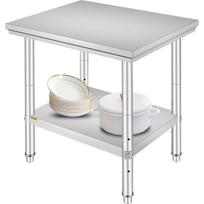 sidabriniai staliukai - Virtuvinis darbo stalas Vevor,76x60x80cm, sidabrinis - 1 nuotrauka