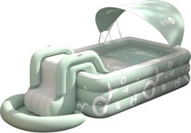 "Ergocar Shady Summer Swimming Pool" Pripučiamas lauko baseinas su įmontuotu nusileidimo kalneliu. Antžeminiai baseinai vaikams ir suaugusiesiems.