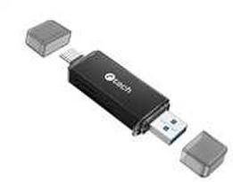 HUB USB C-Tech C-TECH kortelių skaitytuvas UCR-02-AL, USB 3.0 TYPE A/ TYPE C, SD/micro SD