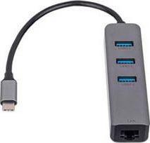 usb a ethernet rj45 - AKYGA Hub USB Type C iki 3x USB 3.0 15cm - 1 nuotrauka