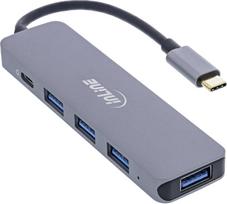 type 2 kabelis - HUB USB InLine® USB 3.2 Type-C Multi Hub (4x USB-A 5Gb/s + USB Type-C (Data/PD 87W), OTG, aliuminio korpusas - 1 nuotrauka
